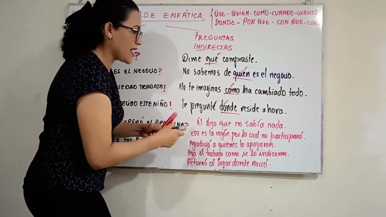 TILDACIÓN ENFÁTICA :QUE, QUIEN, CUAL, CÓMO, DONDE, CUANDO, CUANTO. 