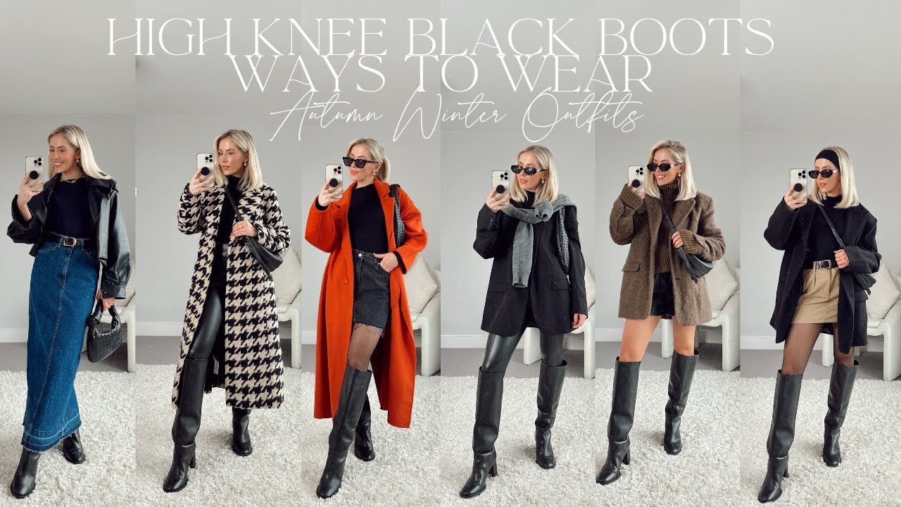 BLACK HIGH KNEE BOOTS AUTUMN WINTER OUTFIT IDEAS! | India Moon