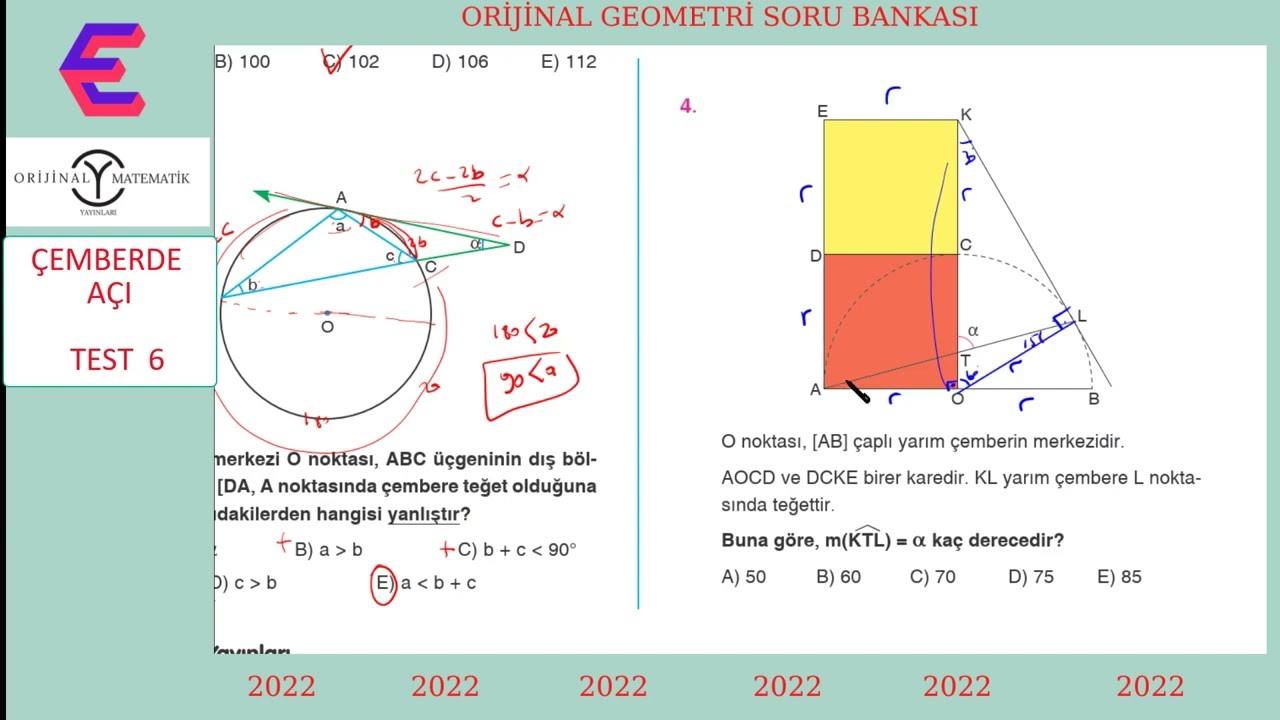 ÇEMBERDE AÇI TEST 6 (ORİJİNAL GEOMETRİ 2022)