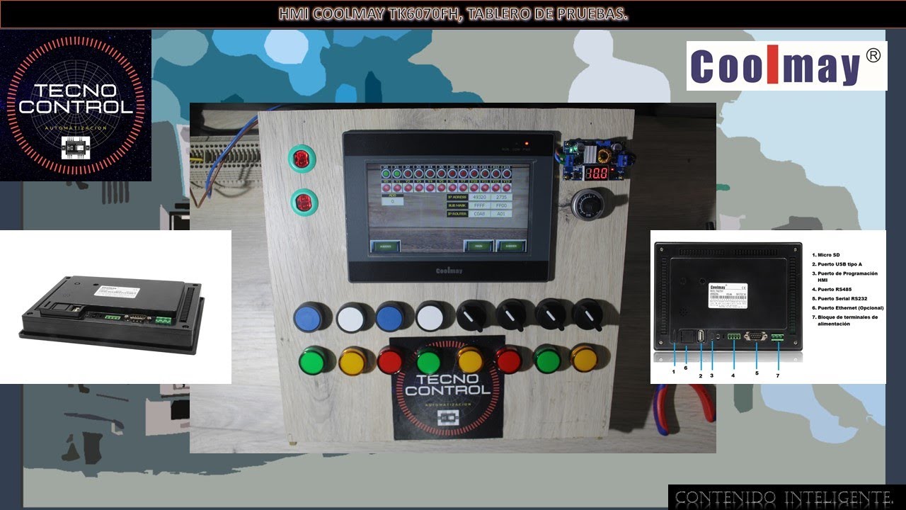 01-HMI COOLMAY TK6070FH, TABLERO DE PRUEBAS.