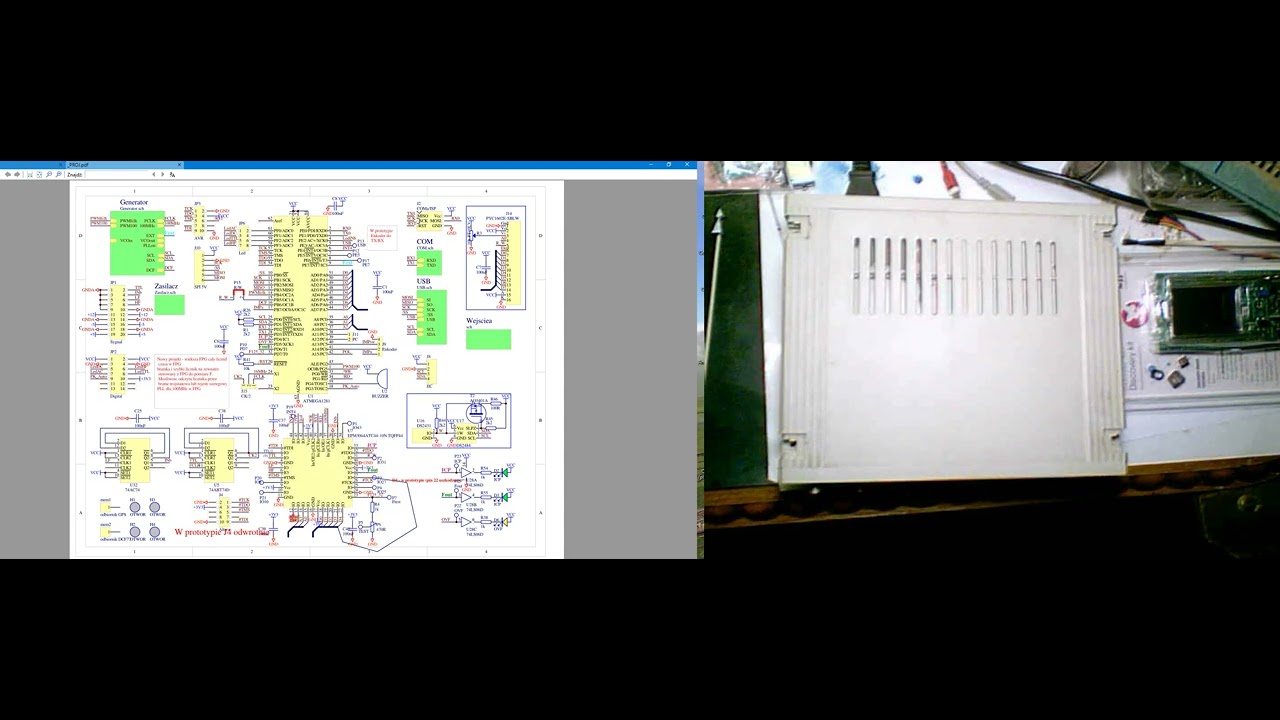 Fmeter na AVR+CPLD. Fmax = 125MHz bez preskalera, pomiar czasu z rozdzielczością 8ns.