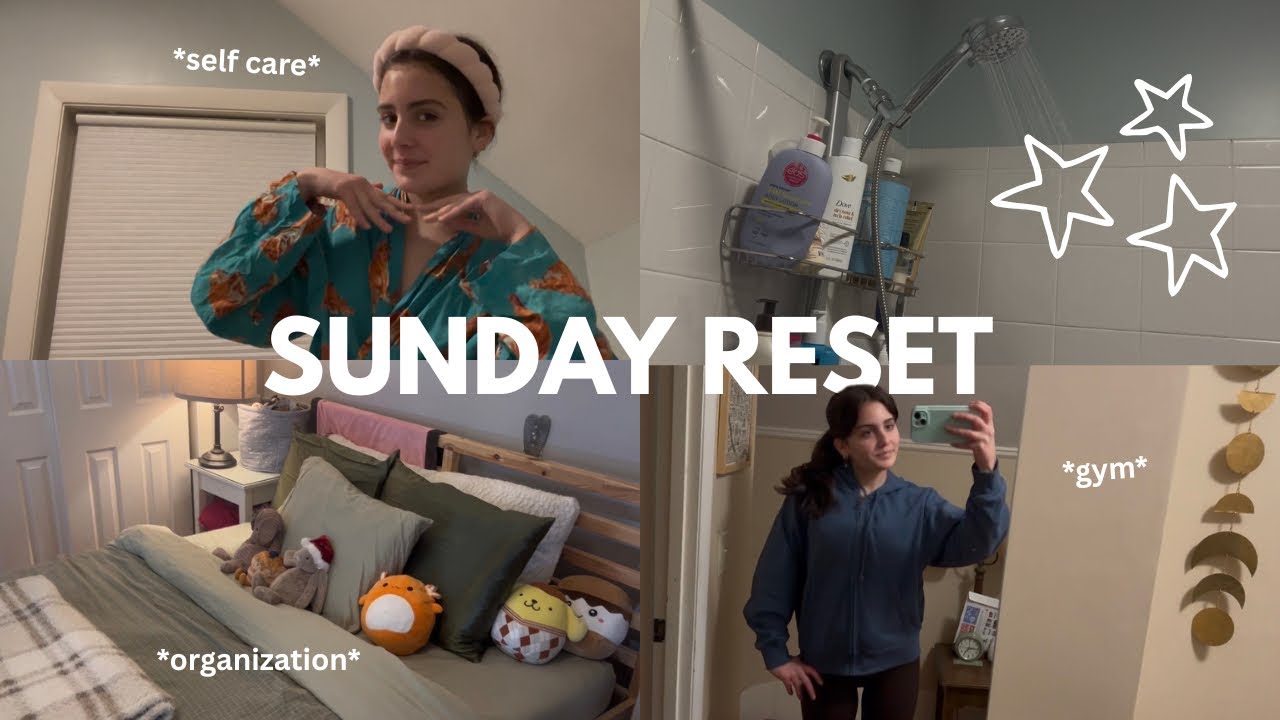 SUNDAY RESET ☆ organizing, self care, exercise, school prep *exposing my room*