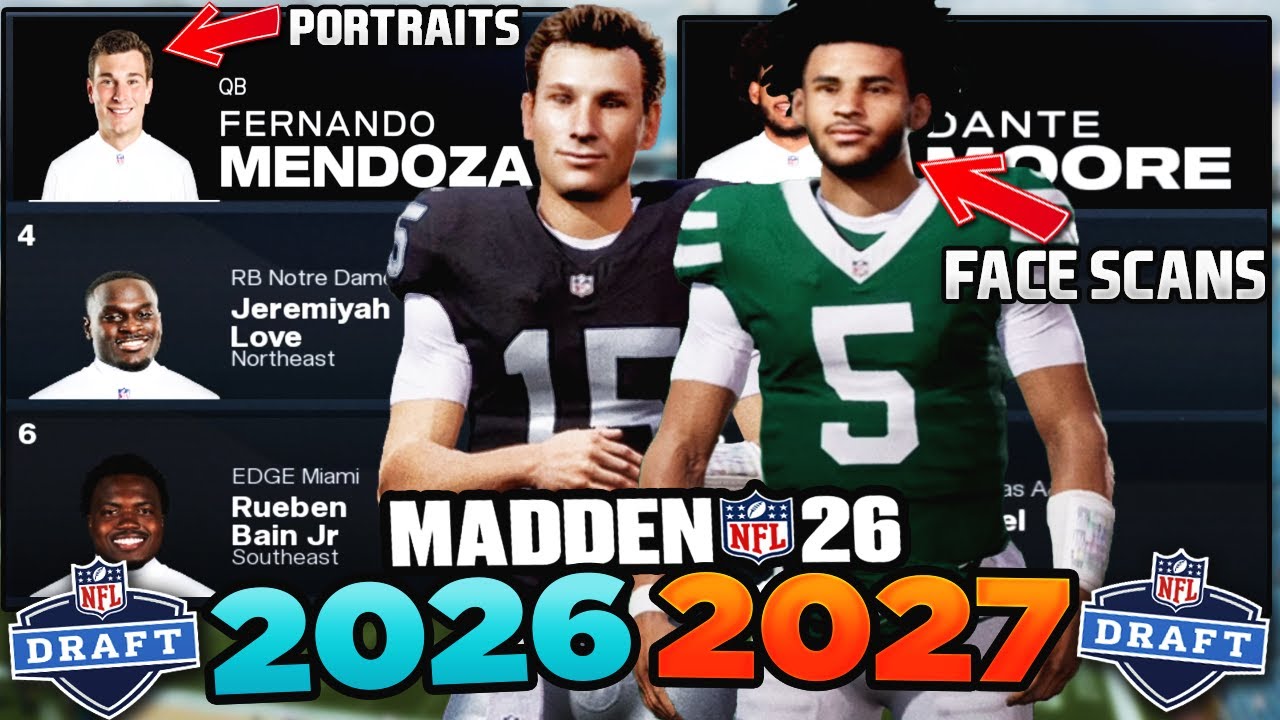 Невероятные драфт-классы в Madden 26 с портретами игроков и сканированием лиц!