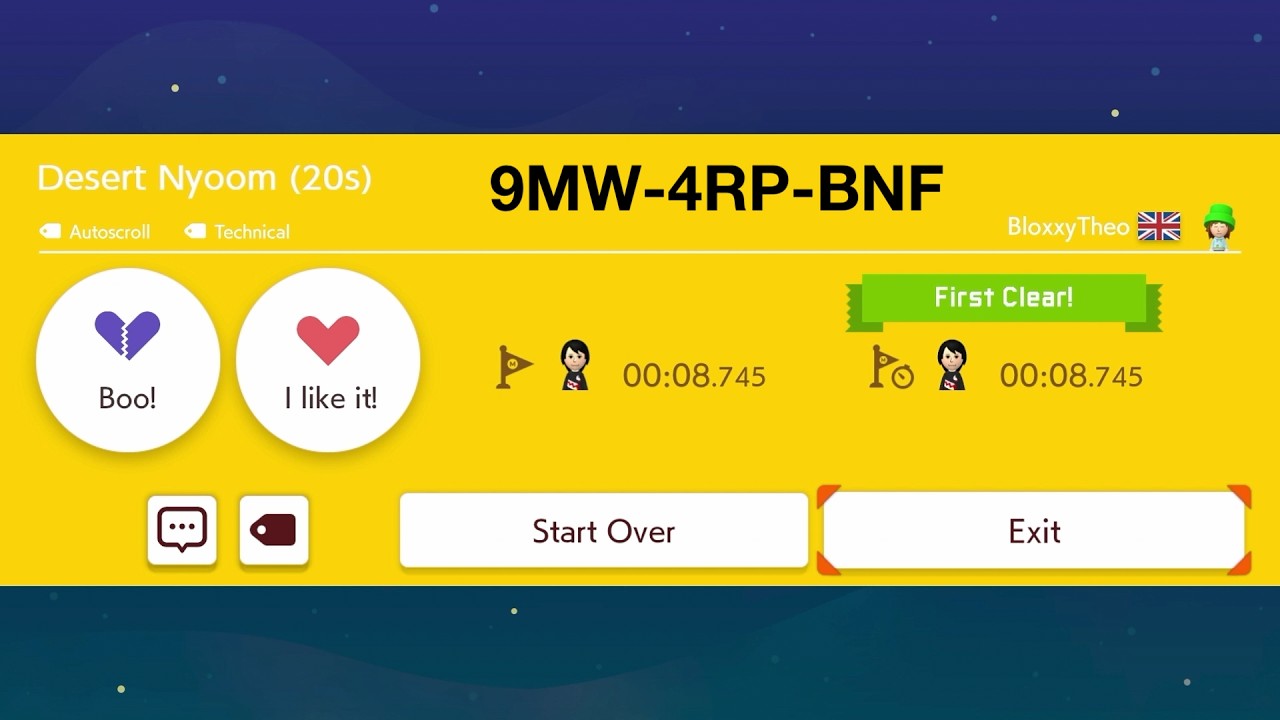 【Mario Maker 2】Desert Nyoom (20s) by BloxxyTheo || First Clear