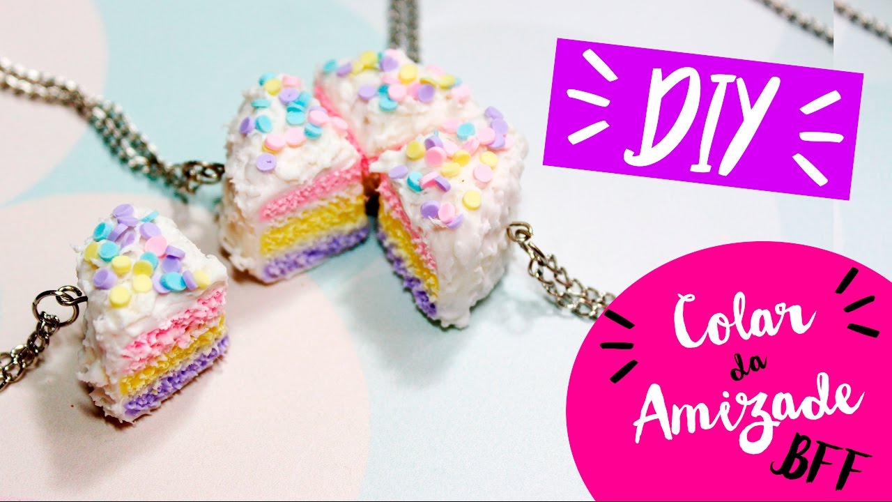 DIY - COLAR DA AMIZADE de BOLO COLORIDO e de SORVETE - parte 2 - por Prih Gomes