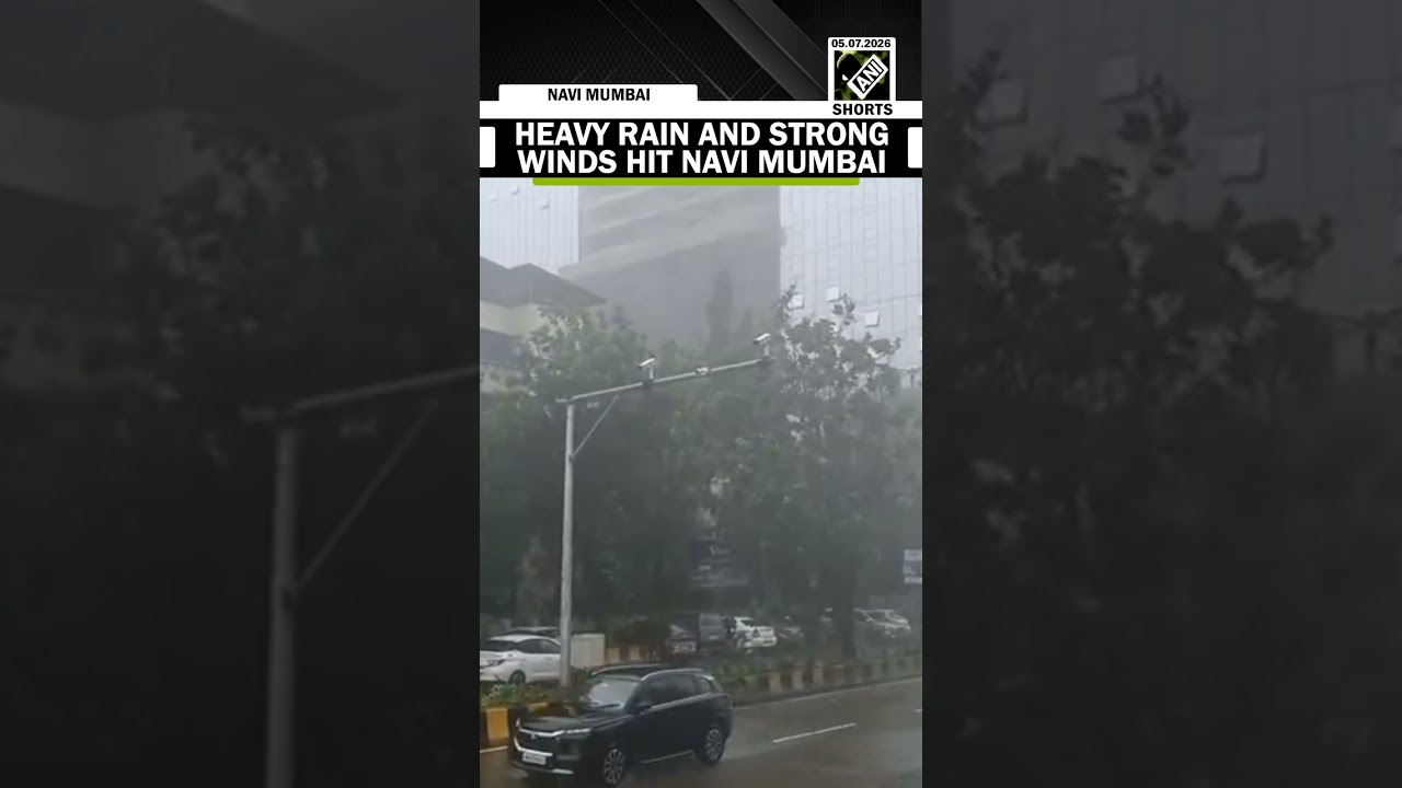 Navi Mumbai witnesses heavy rainfall and gusty winds during monsoon spell