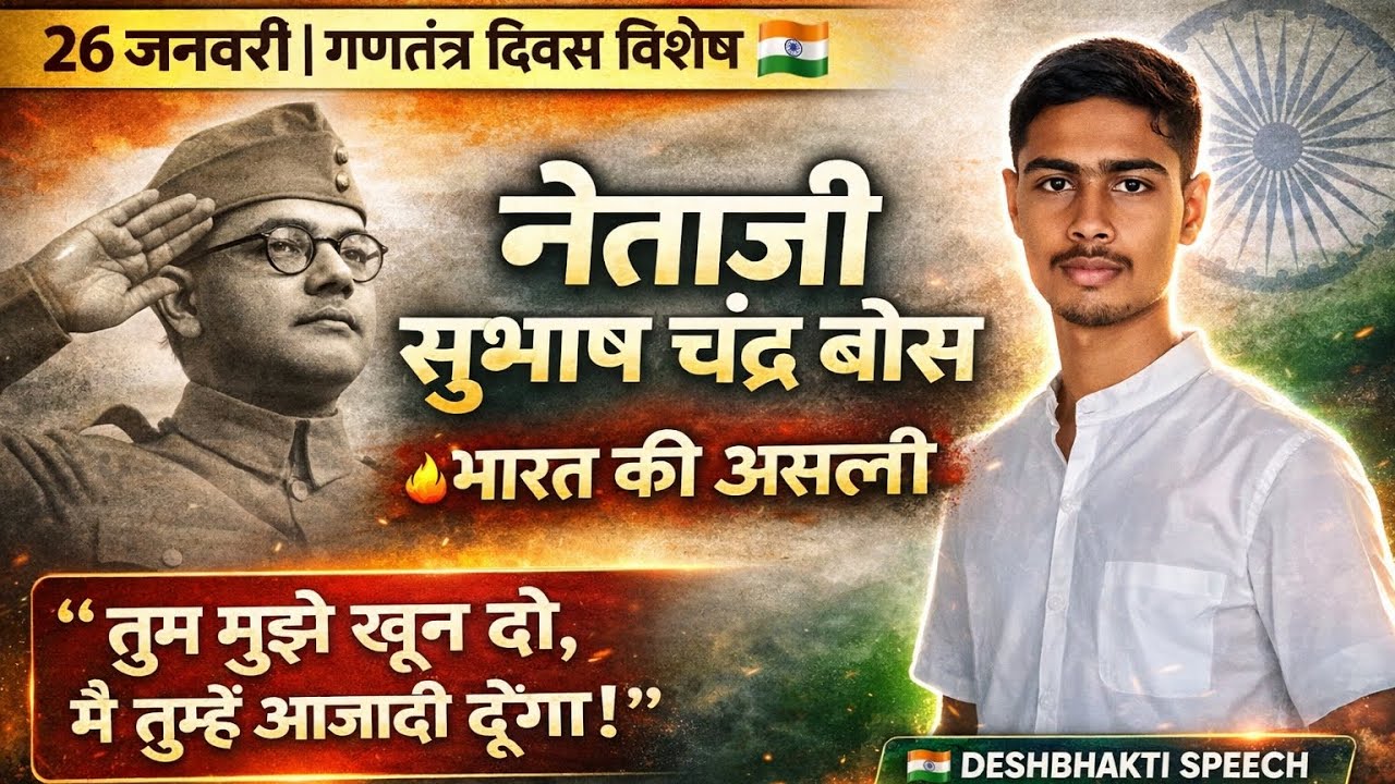 नेताजी सुभाष चंद्र बोस 🔥 | भारत की असली आज़ादी | 26 जनवरी देशभक्ति भाषण