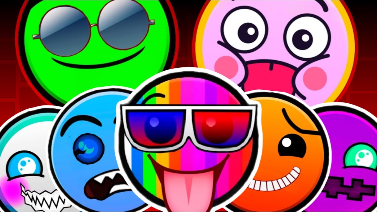 NEW CUSTOM Geometry Dash Difficulty Faces But Everyone Is REVERSE PART 7