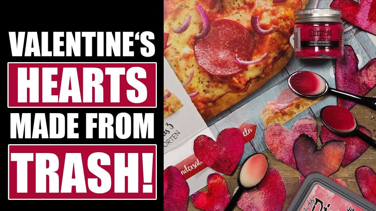 They’ll never guess this was a PIZZA BOX! How to turn trash into artsy VALENTINE'S HEARTS!