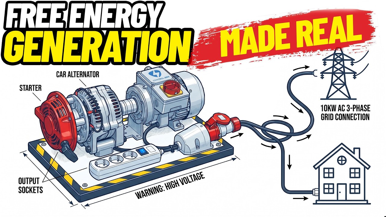 Free 230V 10KW Energy with an Alternator and Electric Motor