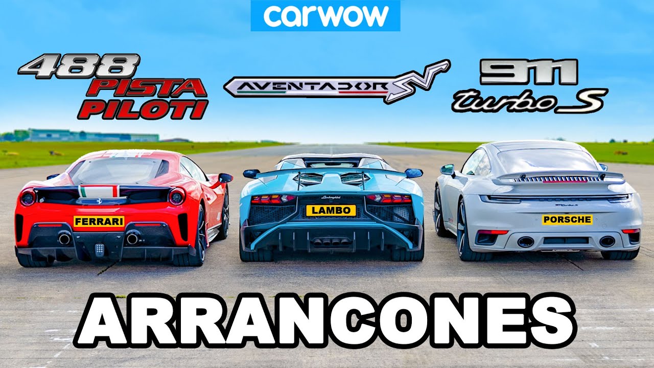 Ferrari 488 Pista Piloti vs Aventador SV vs 800hp 911 Turbo S: ARRANCONES