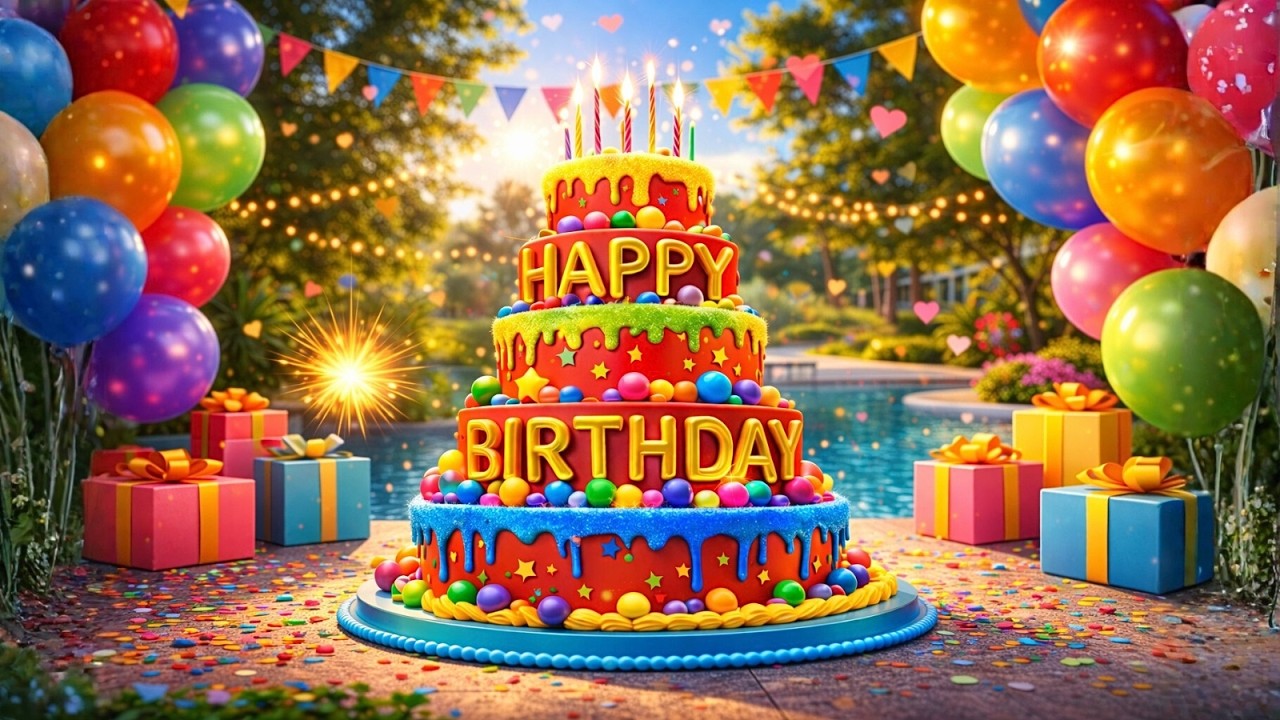 1 Hour Happy Birthday Song 🎂 | Cute Animals Party Loop