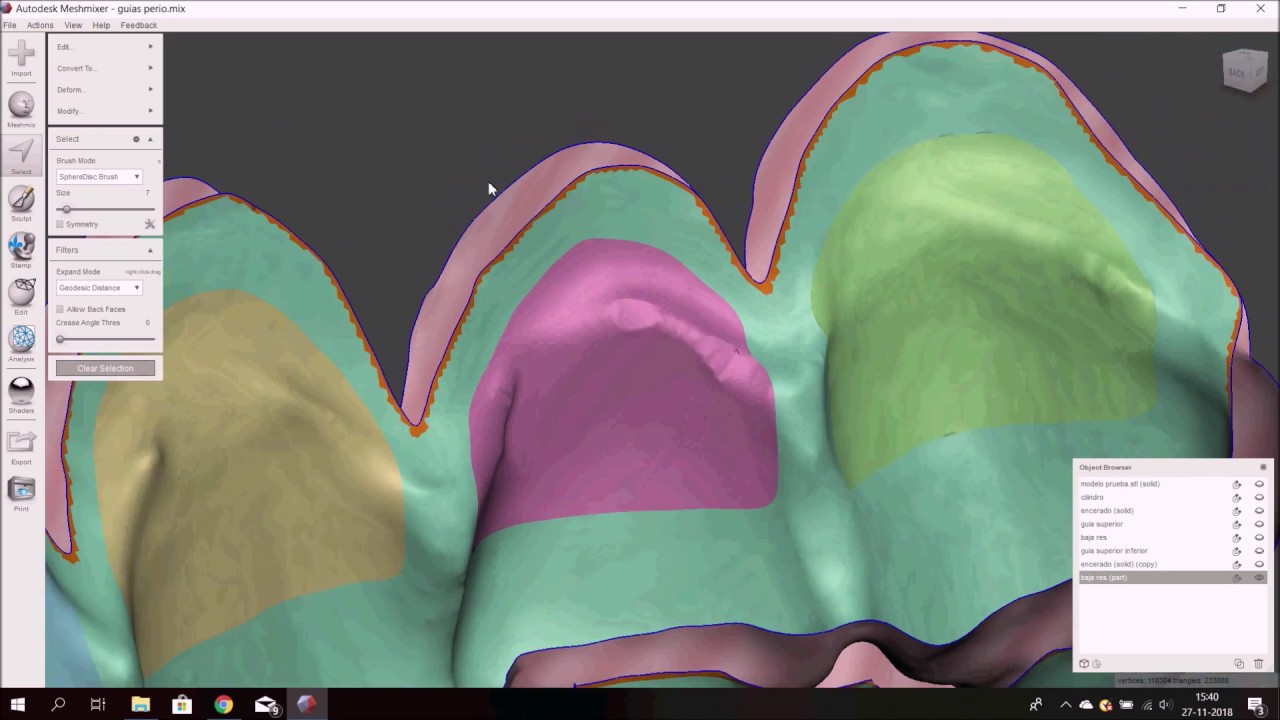 Meshmixer Tutorial 11 en español Guia Gingivectomia y osteotomia o Guia Periodontal compleja