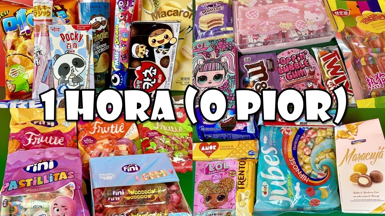 1 Hora Com DURIAN, Vários Finis, Pringles De Cheese Burger, Bala De Hot Dog e Hello Kitty