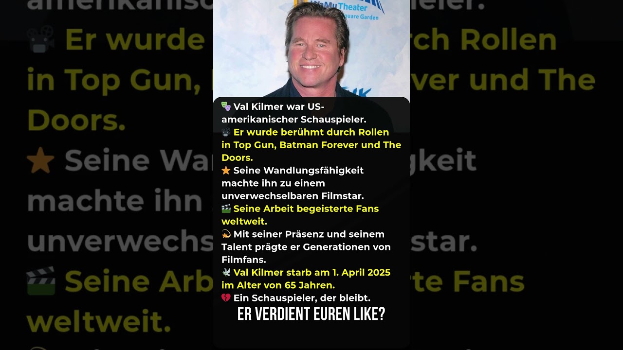Ein Star mit Kultstatus – Abschied von Val Kilmer