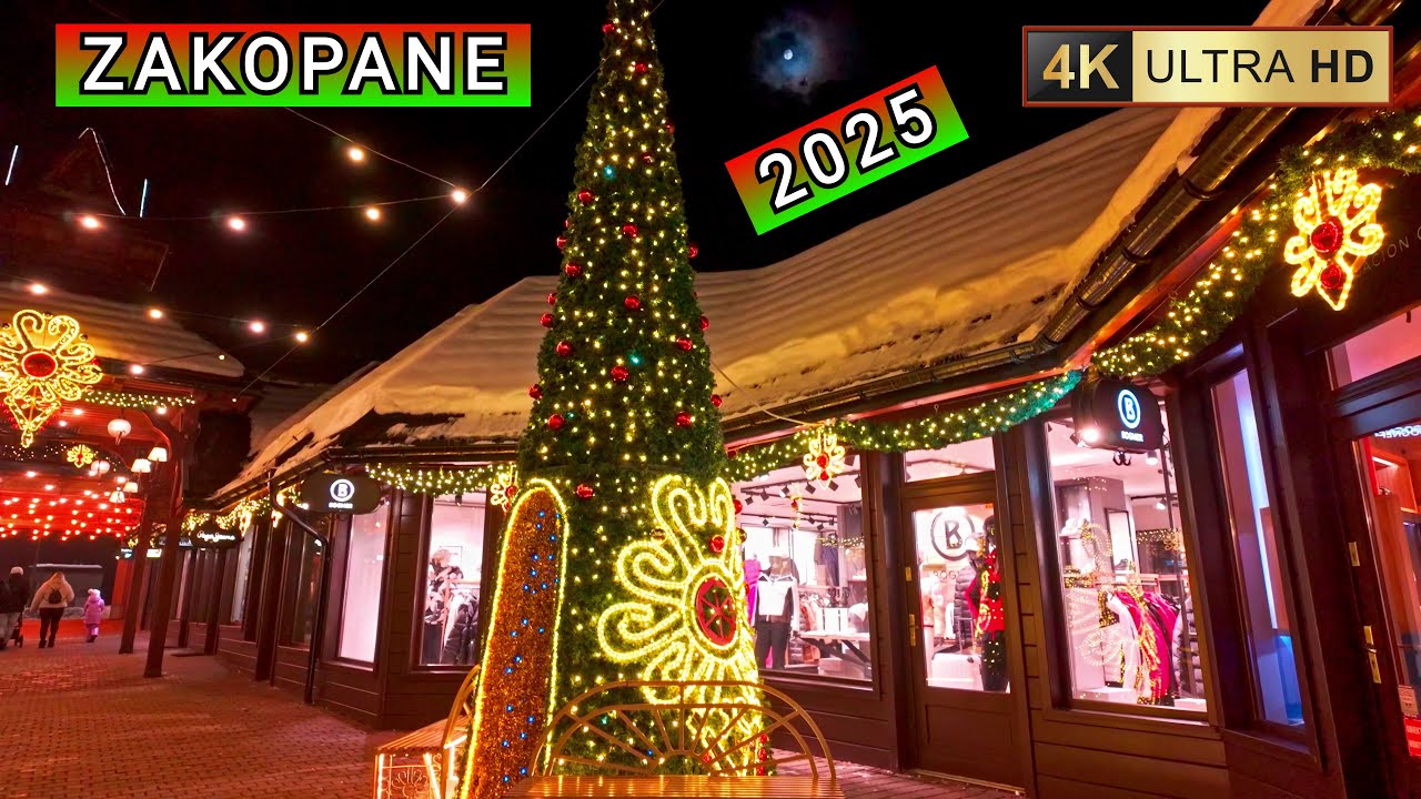 Christmas Walk in the Tatra Mountains – Zakopane Krupówki 2025 | 4K60