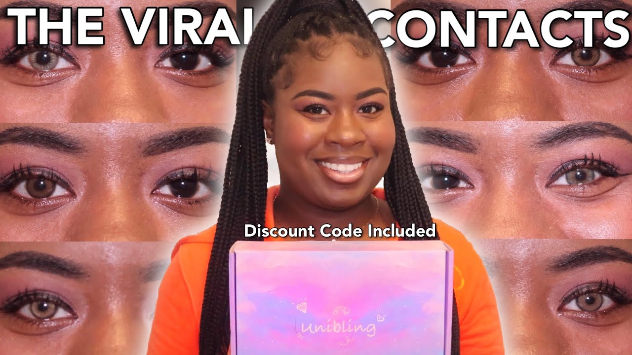 UNIBLING COLORED CONTACT LENSES TRY-ON/REVIEW 2025 w/DISCOUNT CODE | COLORED CONTACTS FOR DARK EYES