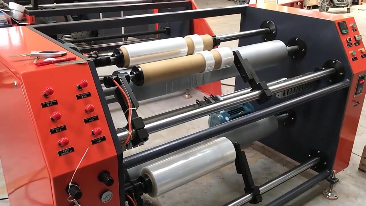 How to Cut Stretch Film Jumbo Roll? Semi-auto Industrial Wrapping Film Slitter, Customizable Slitter