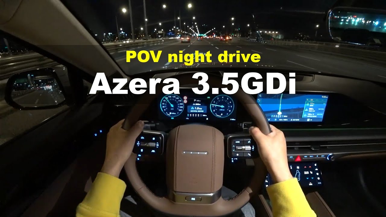 (Into the city) 2023 Hyundai Azera V6 3.5 GDi AWD POV Night drive
