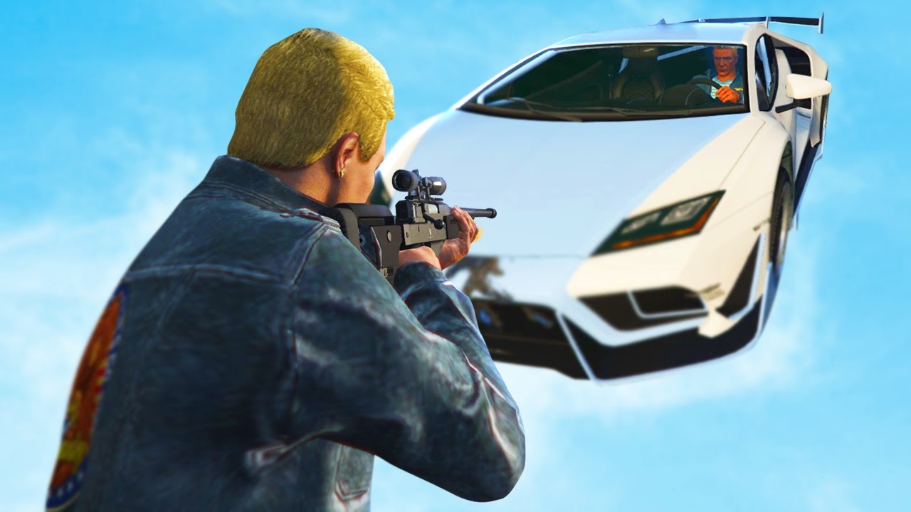 SNIPERS VS FLIPPING CARS! | GTAV Funny Moments