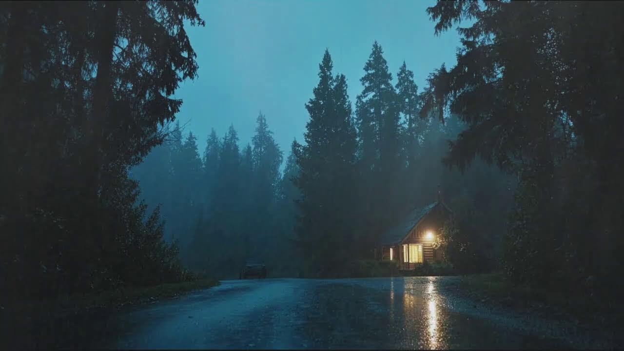 Heavy Rainstorm at Night - Deep Calm All Night | 8 Hours Dark Screen | Study, Focus & Meditation