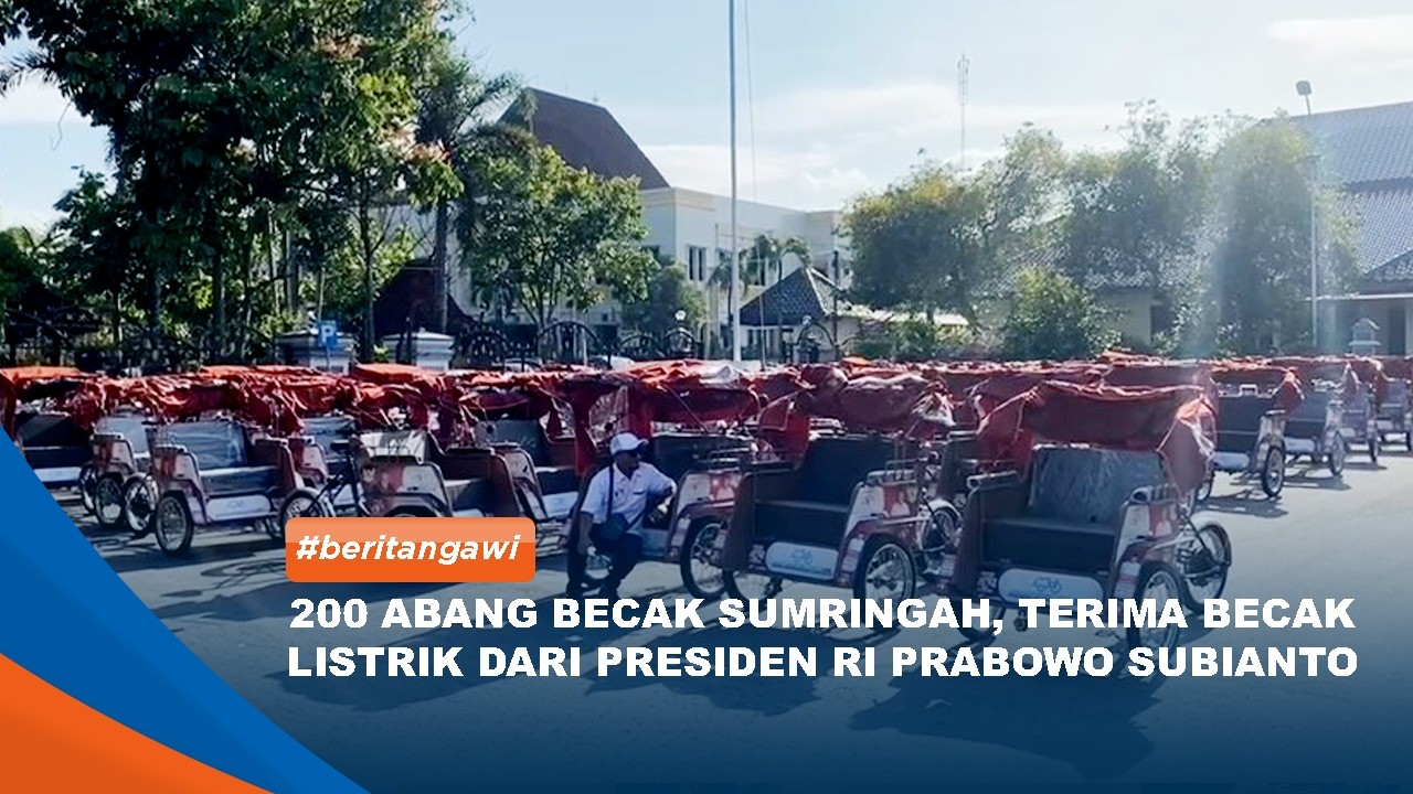 NGAWI - 200 Abang Becak Sumringah, Terima Becak Listrik Dari Presiden RI Prabowo Subianto