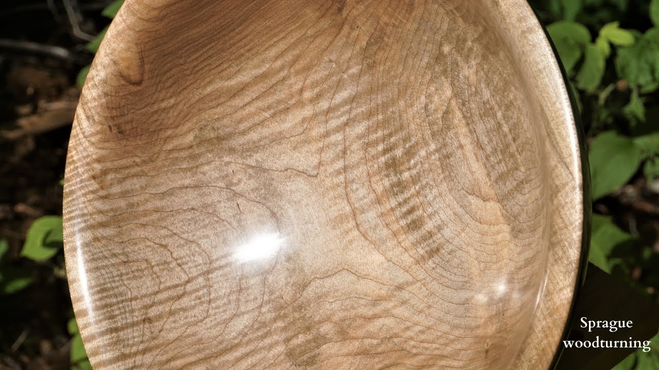 Woodturning - Curly Maple bowl with Osmo Polyx Oil Review