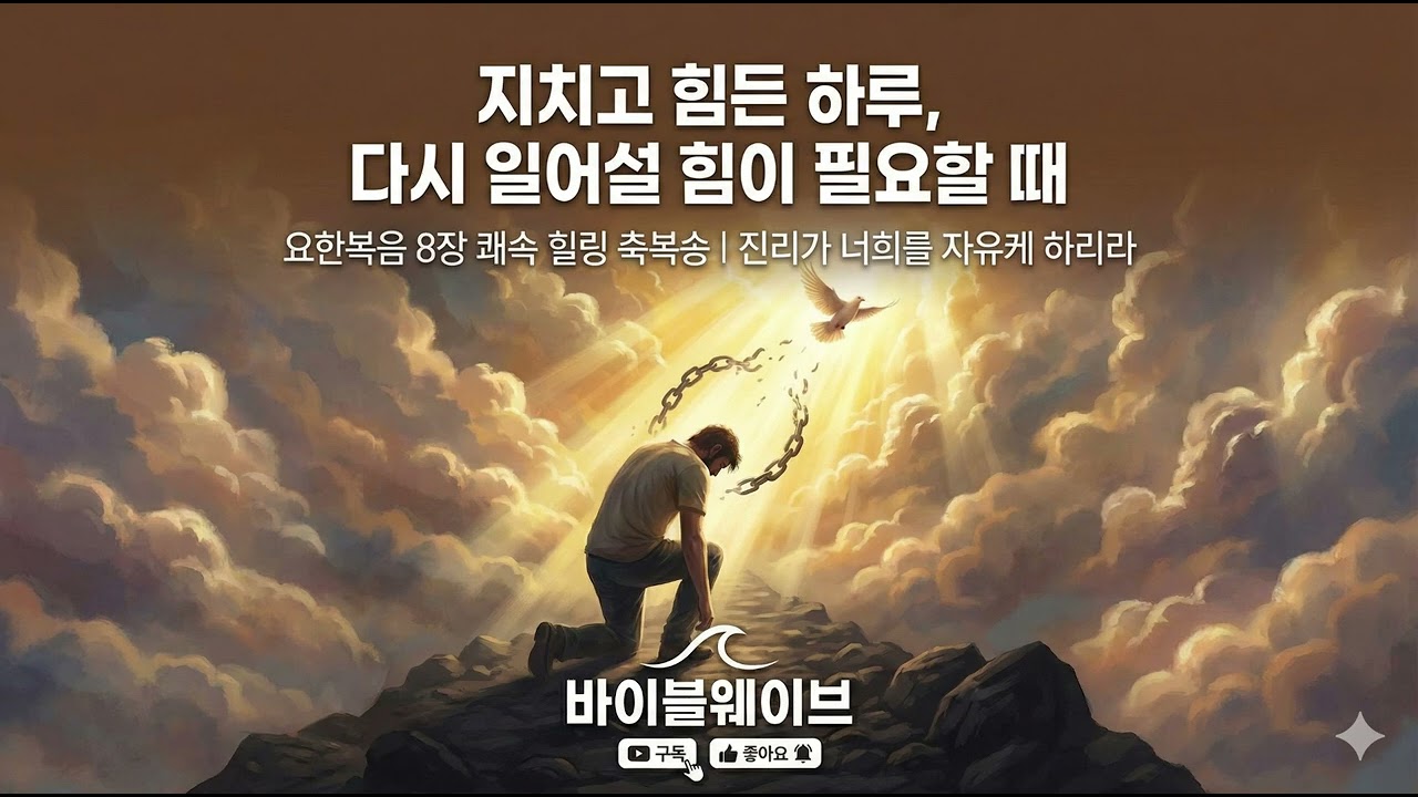 오늘 축복송 지치고 힘든 하루, 다시 일어설 힘이 필요할 때 | 요한복음 8장 쾌속 힐링 축복송 | 진리가 너희를 자유케 하리라 #지치고힘든하루 #힘이필요할때 #오늘축복