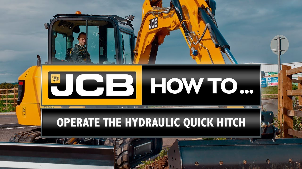 How to operate the hydraulic quick hitch on a 4-6T Excavator
