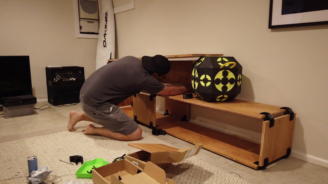DIY TV stand and console with 3D Printed Connectors and Oak Plywood