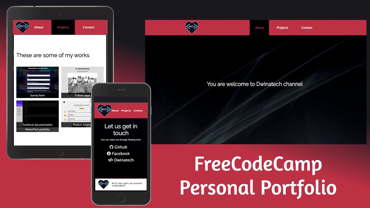 Build a FreeCodeCamp Personal Portfolio Webpage by using only HTML & CSS 2021