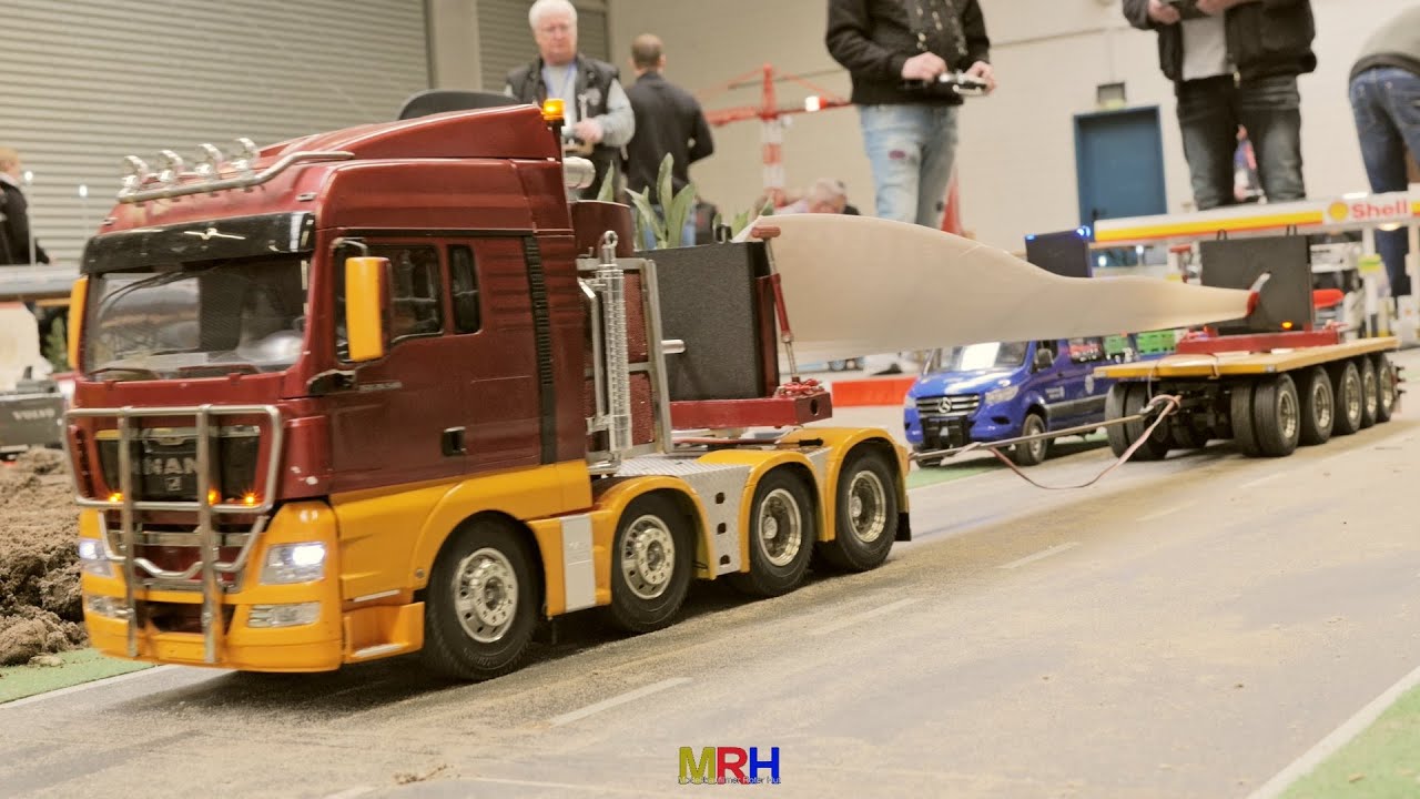 ROTOR BLADE TRANSPORT, MEGA RC TRUCKS, HEAVY HAULAGE in Lingen Modellbaumesse  ,,Trucks im Parcours
