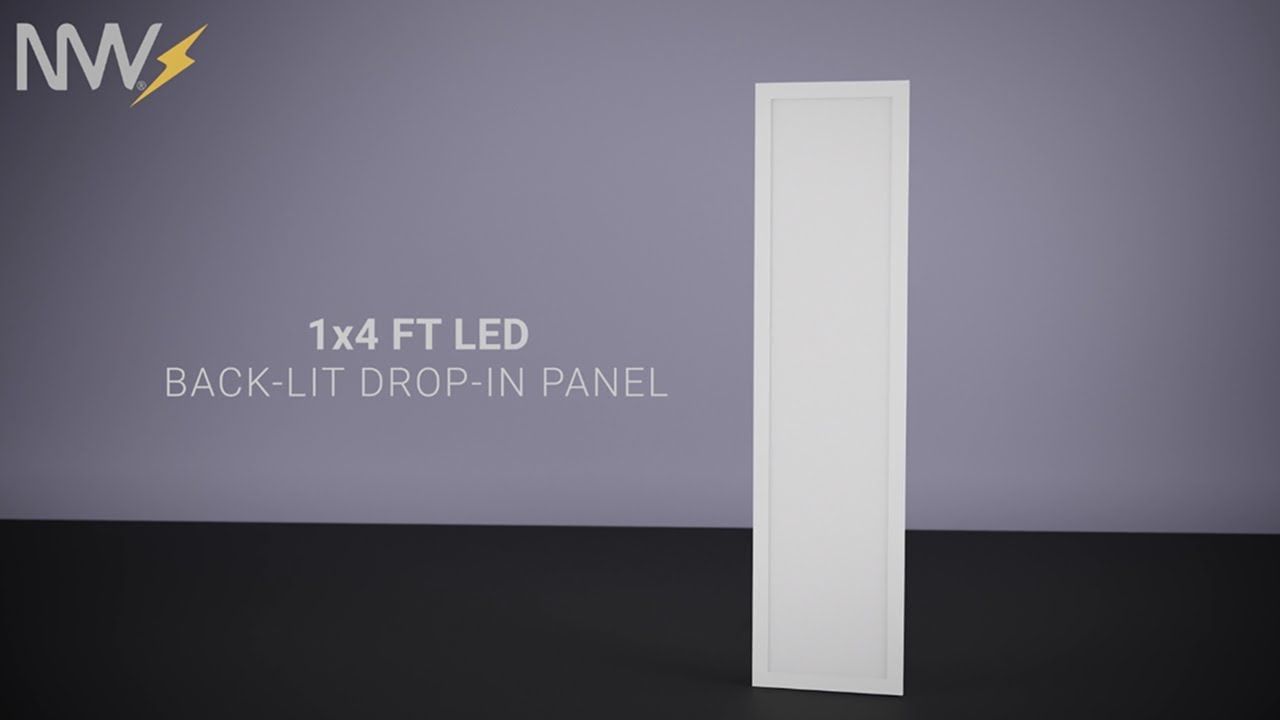 NuWatt Lighting 1x4 LED Flat Panel Drop Ceiling Light, T-Bar Grid, or Lay In Light Fixture