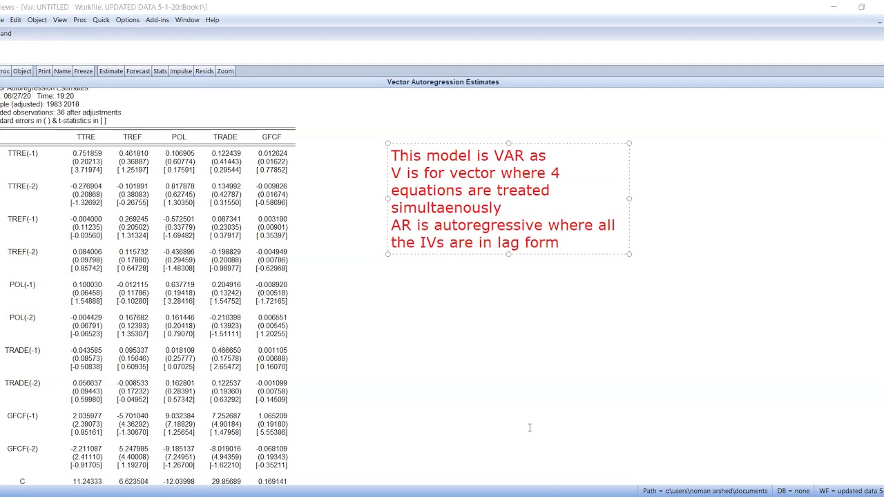 Eviews - 9 - Johanson VECM Model Estimation and Diagnostics