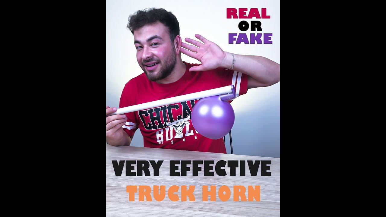 Very effective truck horn with balloon and plastic pipe! How cool!