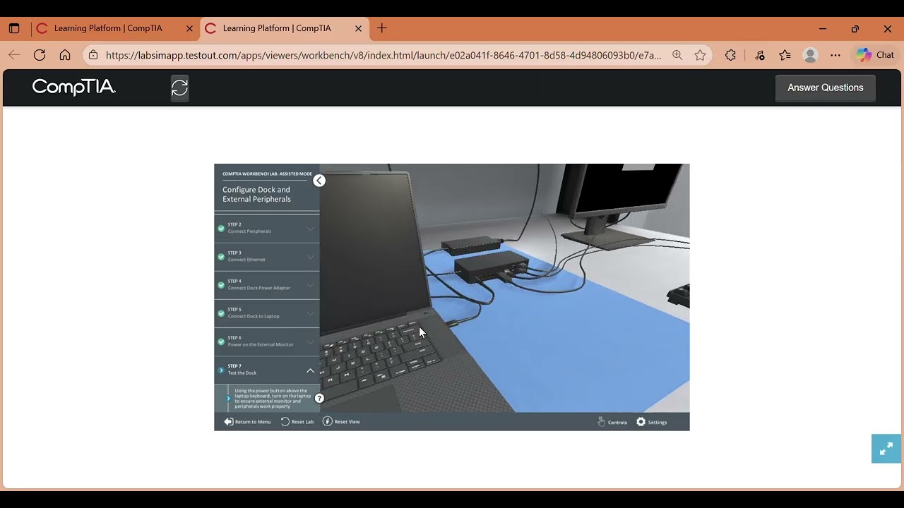 Configure a Laptop Dock and External Peripherals 9.1.11