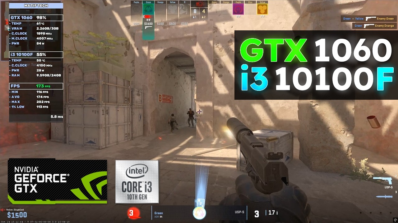 COUNTER-STRIKE 2 in GTX 1060 + i3 10100F