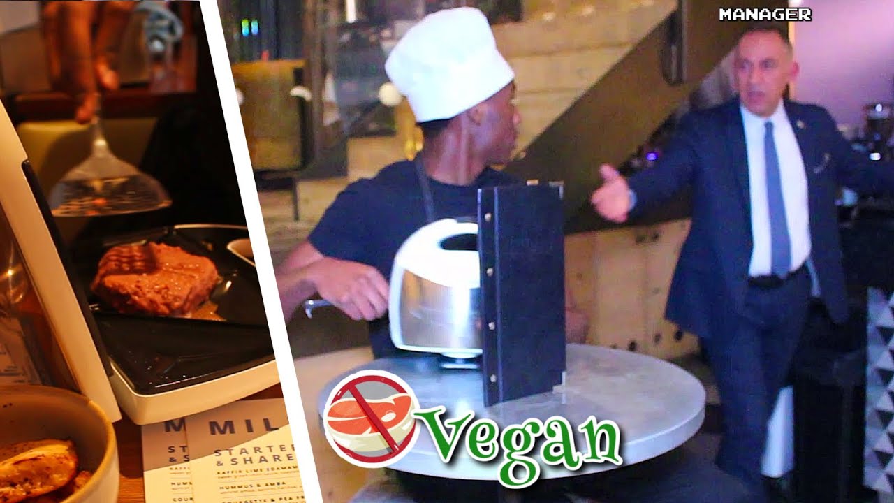 Cooking Meat In a Vegan Restaurant