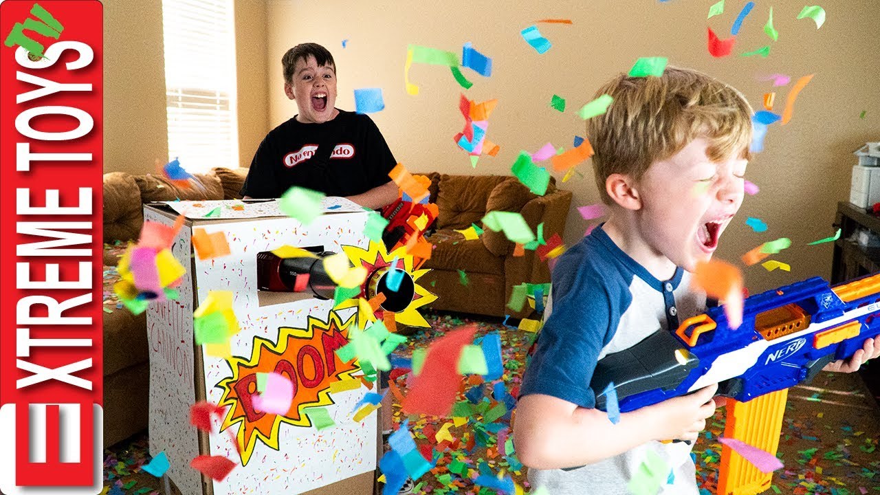 Sneak Attack Squad Birthday Confetti Blaster Nerf Battle!