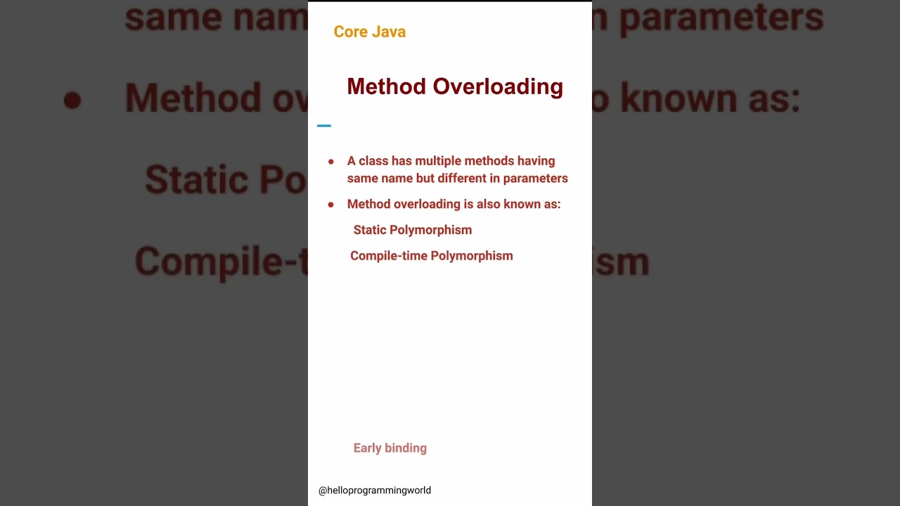 Перегрузка методов (13) #corejava