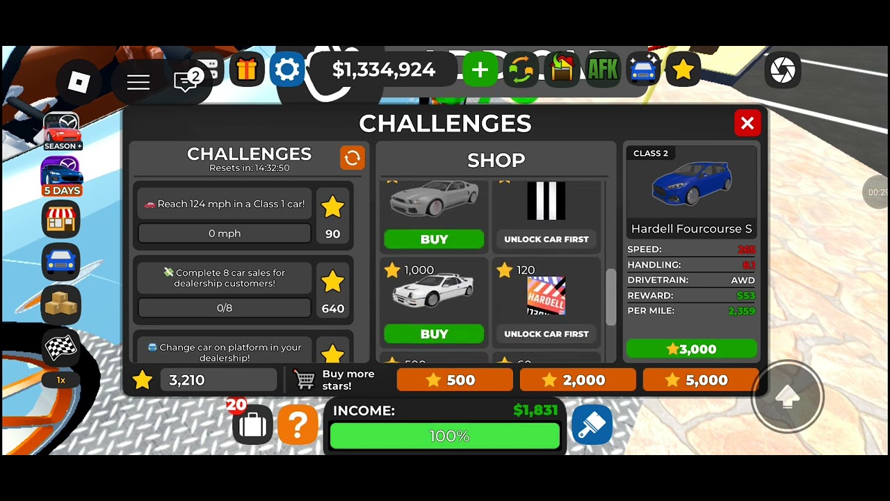 Kupio sam 5 on 1 rip lotus i Ford se vratio sa skinovima u cars delareship tycoon 