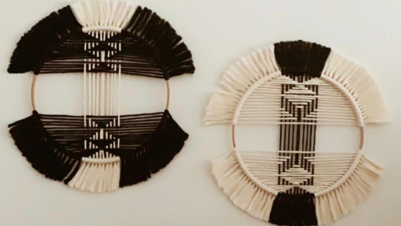 Makrome Dekoratif Pano | Kasnak Pano Yapımı | Circle Macrame Wall Hanging (DIY) (Kolay Makrome Pano)
