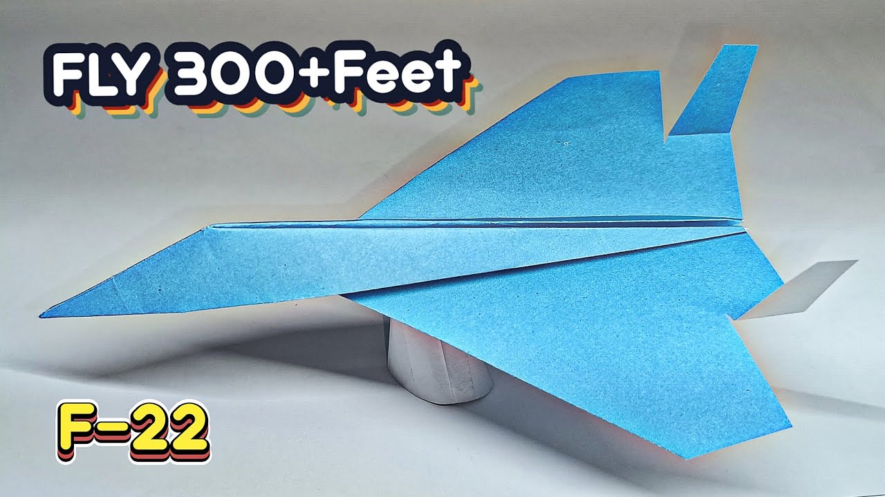 How to Make a  F-22 raptorJet Fighter Paper Airplane that Flies FAR! (WORLD RECORD STYLE) 