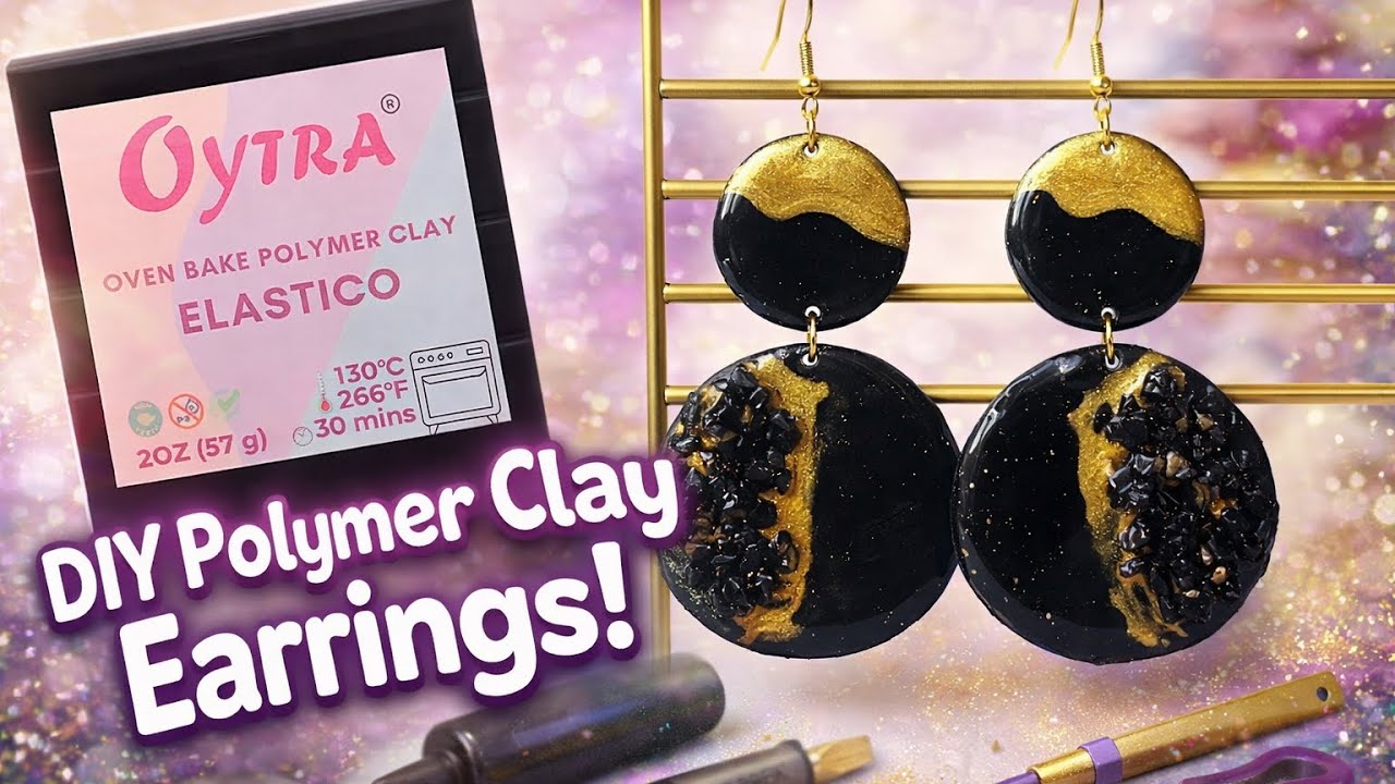 DIY Polymer Clay Earrings | Easy Handmade Jewelry Step by Step Tutorial #polymerclay #jewelrymaking 