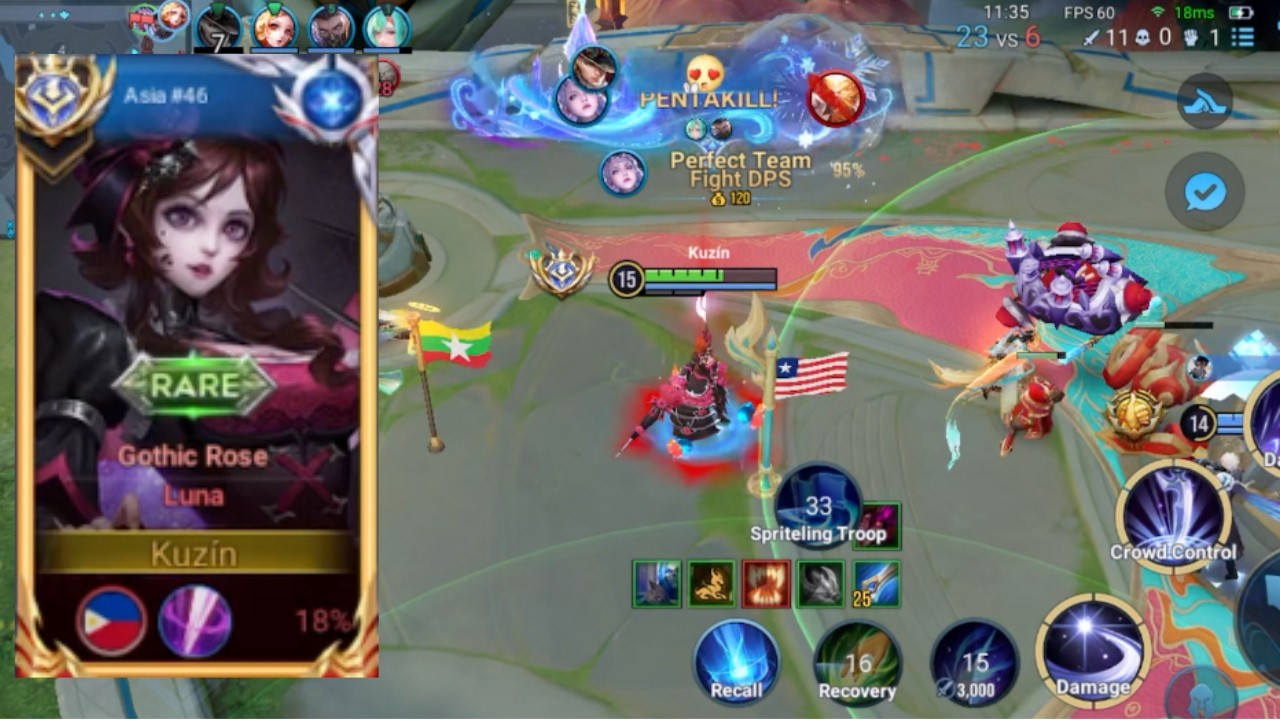 GOT PENTAKILL USING LUNA! | TOP ASIA LUNA FULL ROTATION + GAMEPLAY | HONOR OF KINGS