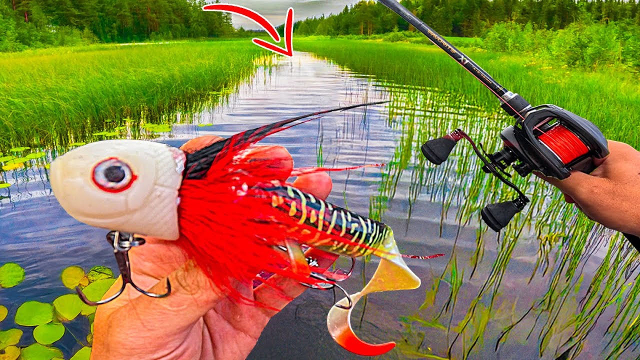 Ce leurre étrange rapporte gros dans cette minuscule rivière !!! ( pêche du brochet Ft@bardecume )