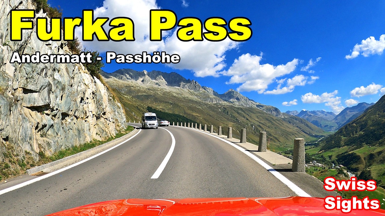Furka Pass Switzerland 4K Video Scenic Drive from Andermatt