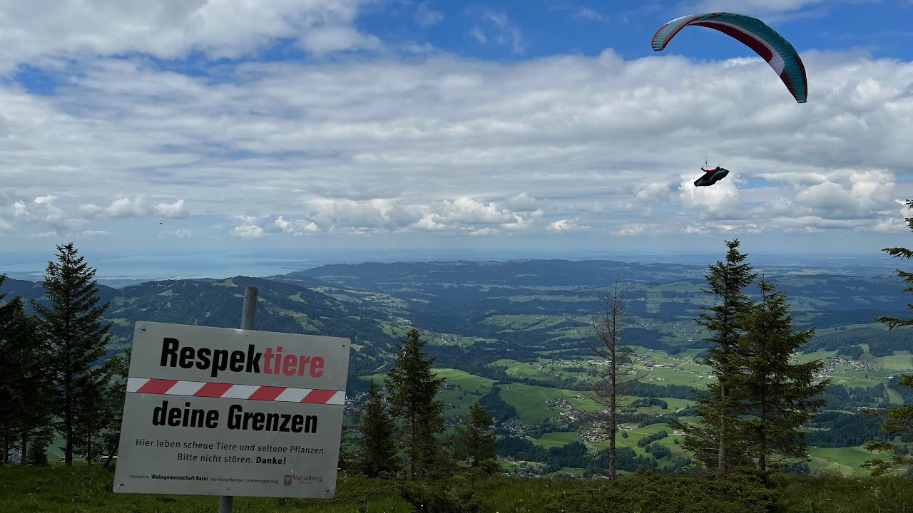 4k Bregenzerwald Andelsbuch Skigebiet Fluggebiet Parachute Skydiving Paragliding Austria