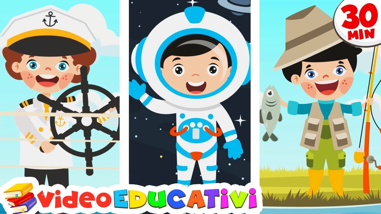 Scopri le Professioni + Altri Video Educativi Per Bambini in Italiano 📚 Vocabolario per Bambini