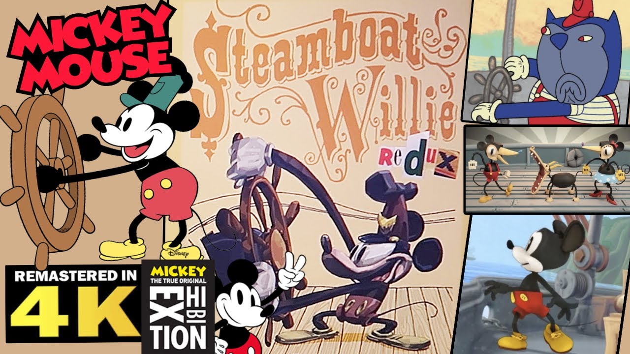 [4K] Disney's Steamboat Willie Redux 2023 Full Short & Comparison